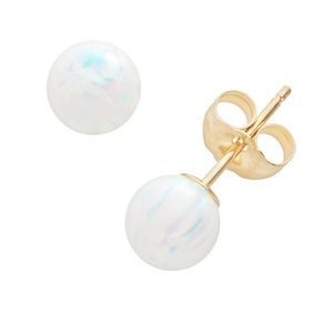 Lab Created Opal Ball Stud Earrings